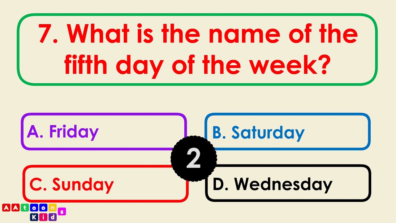 Quiz on 7 Days of the Week | Quiz Time | Days of Week Test | @AAtoonsKids