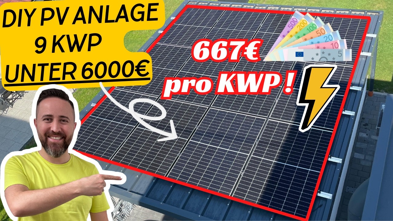 PV Anlage DIY mit Kostal Plenticore Plus G2 - günstig 9 kWp selbst gebaut / 667€ pro kWp
