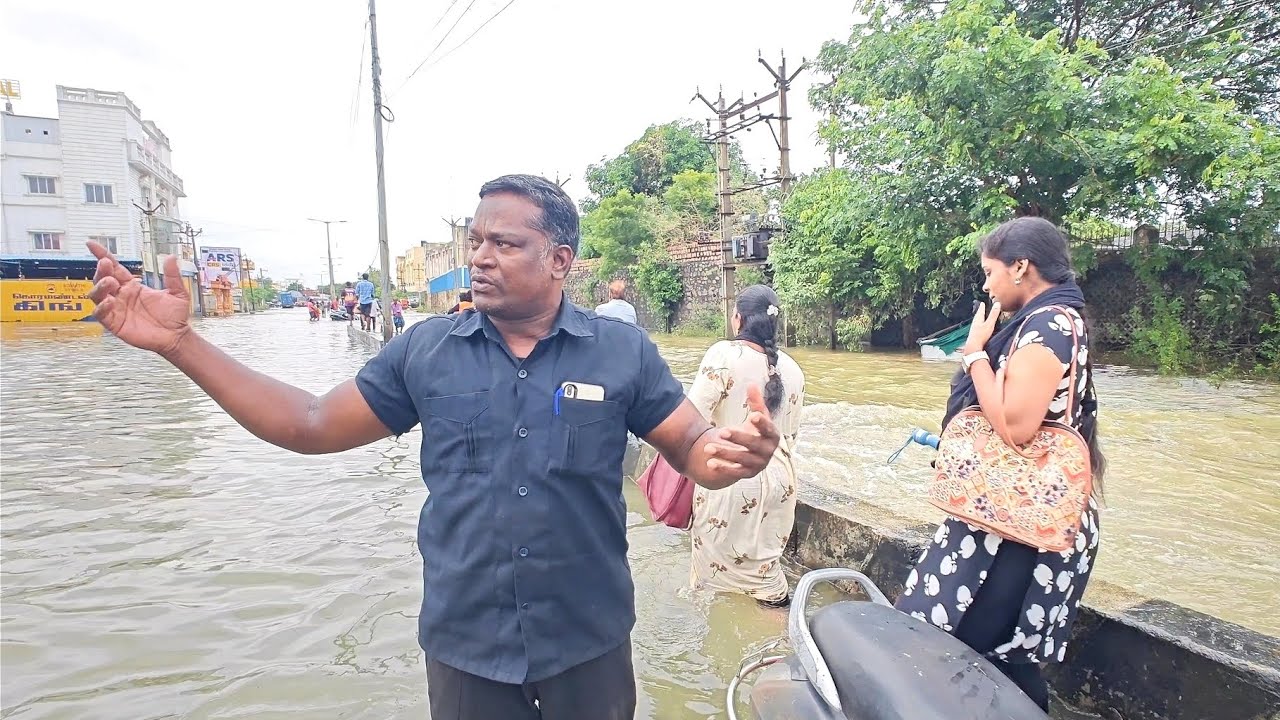 Madhavaram to Vadaperumbakkam Road Flood | மூழ்கிய மாதவரம் சாலை | Chennai Rain | 4K |🌧️☔🥶 1-12-2024