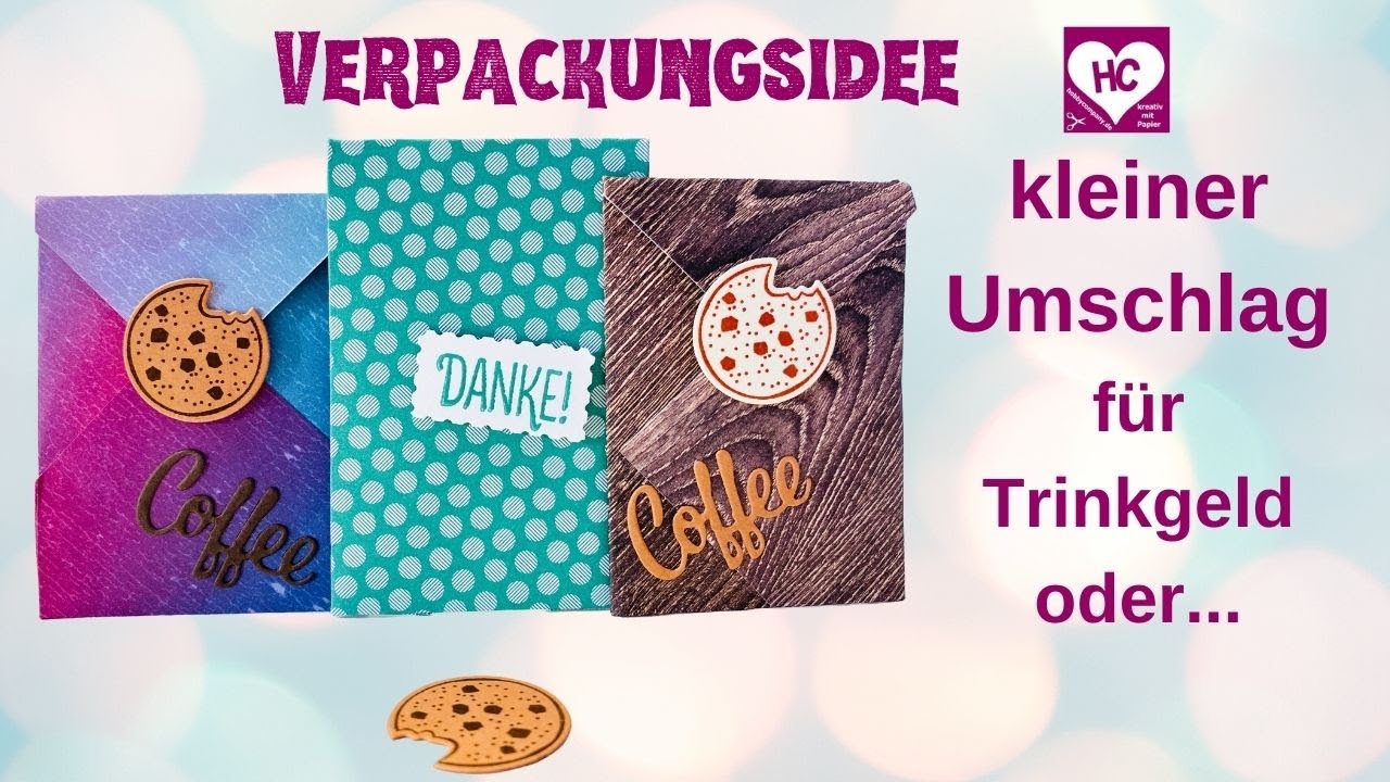 Verpackungsidee - Umschlag basteln für Trinkgeld