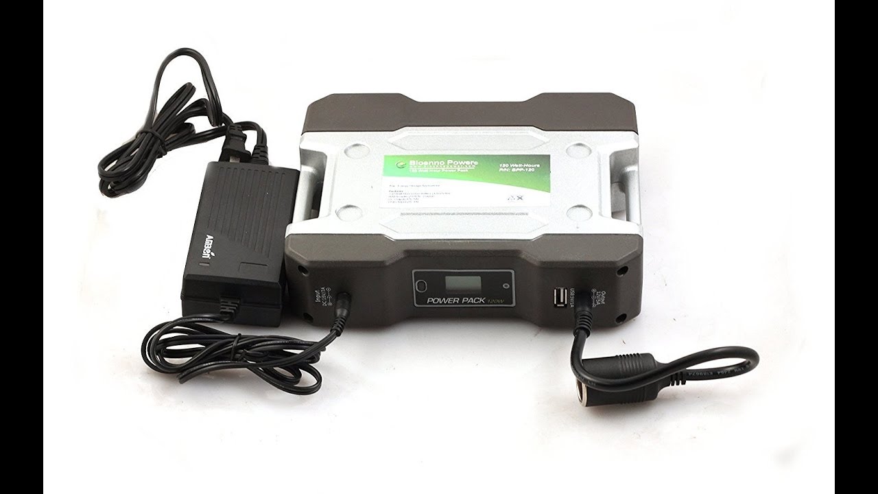 Bioenno Power BPP120 Portable Rechargeable Battery Pack LiFePO4 Lithium Iron Phosphate, Built In Sol