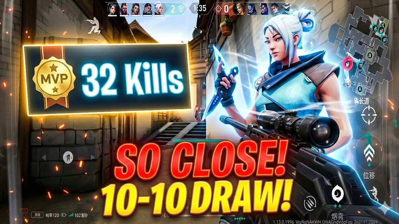 DROPPING 32 KILLS! 🚀 Jett MVP Gameplay (Close Match 10-10) | Valorant mobile 