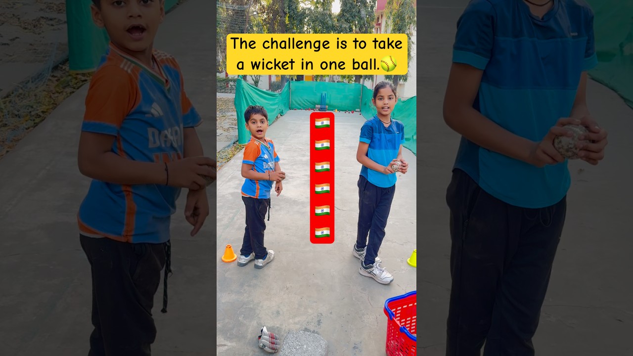 The challenge is to take a wicket in one ball.🥎!#cricket #foryou #viral #viratkohli #funny #shorts