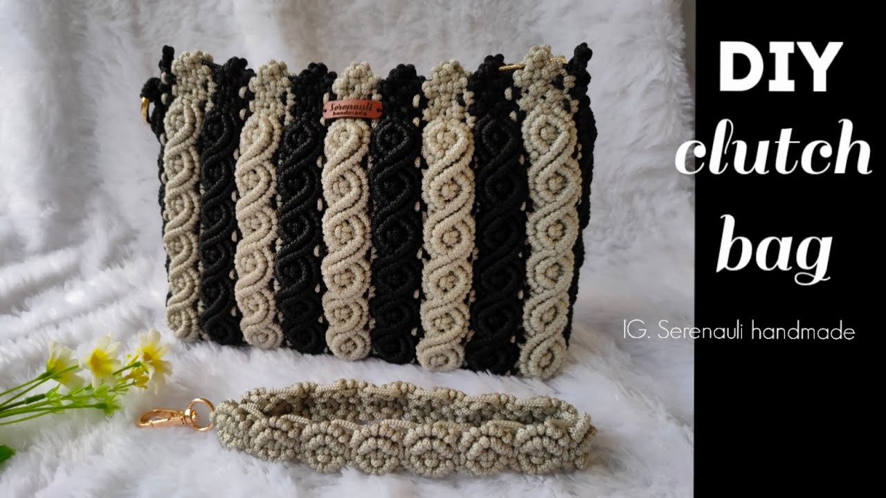 DIY clutch bag / tutorial dompet tas talikur / macrame bag