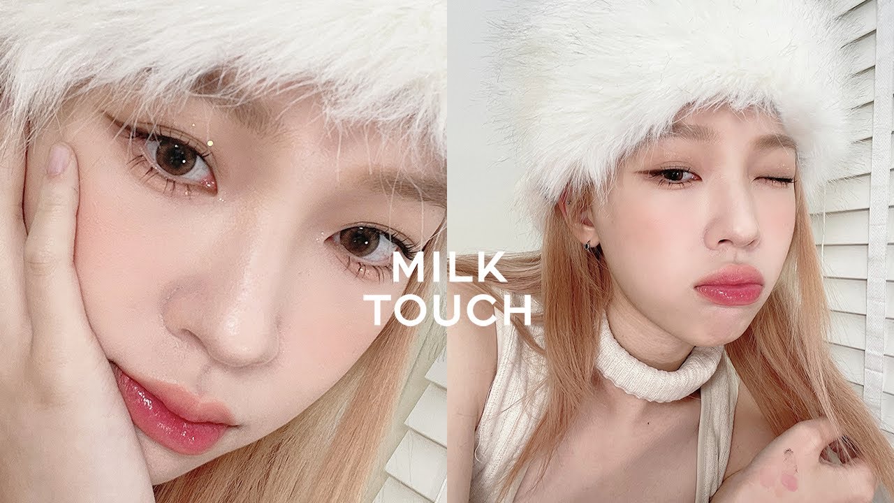 TWICE代言! Milk Touch全臉彩妝🥛妝前保養&消水腫手法、奶茶眼影盤、淡杏腮紅 | heyitsmindy