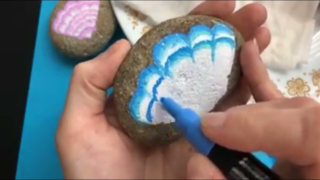 Simple Painted Seashells with Blended Posca Paint Pens | Rock Painting 101