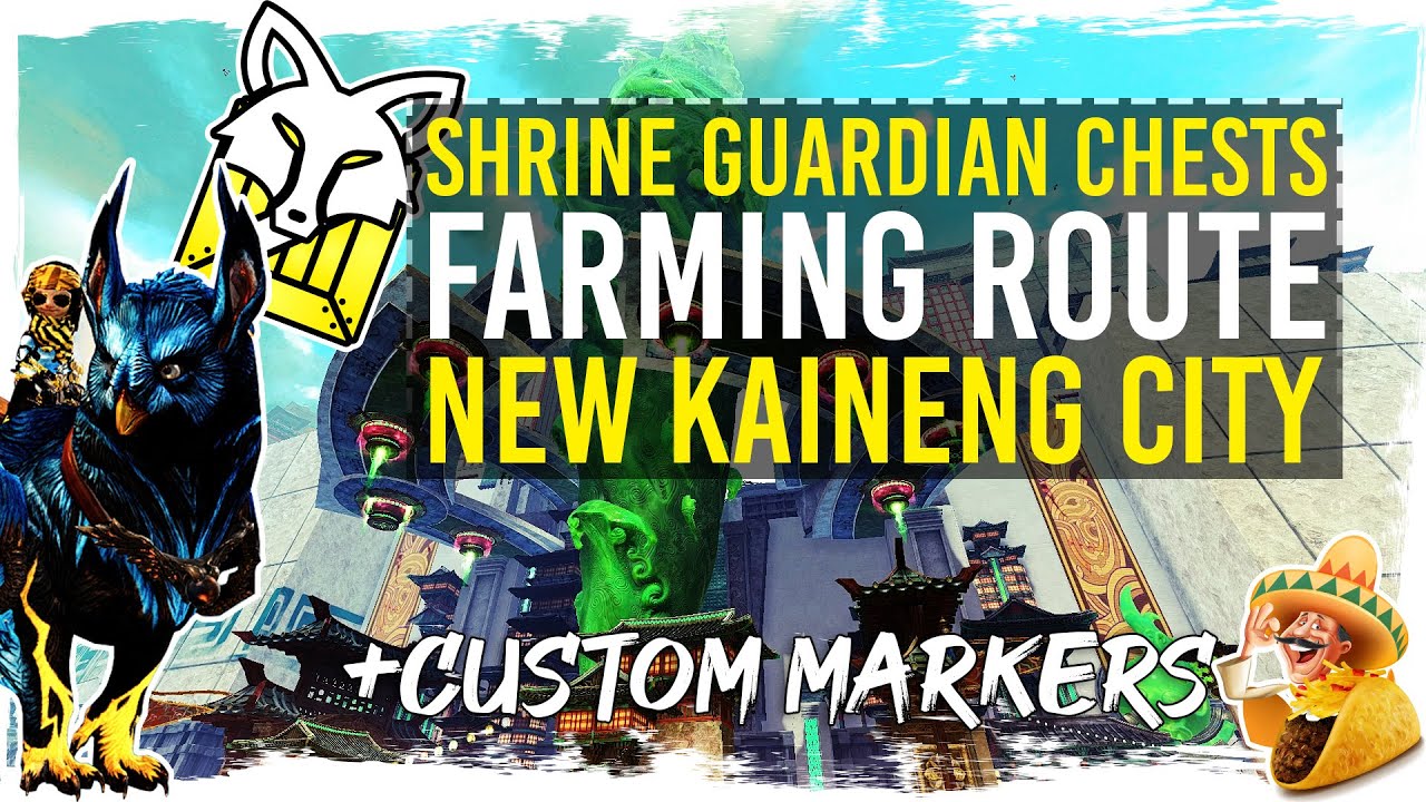 Guild Wars 2 - Shrine Guardian Chest Farm in New Kaineng City with Custom Markers