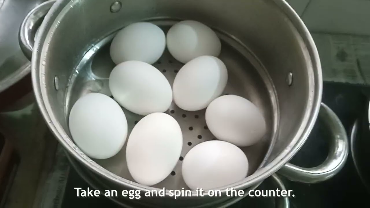 How to boil lots of eggs using a steamer! Add two food items to avoid breaking/allow easy peeling!