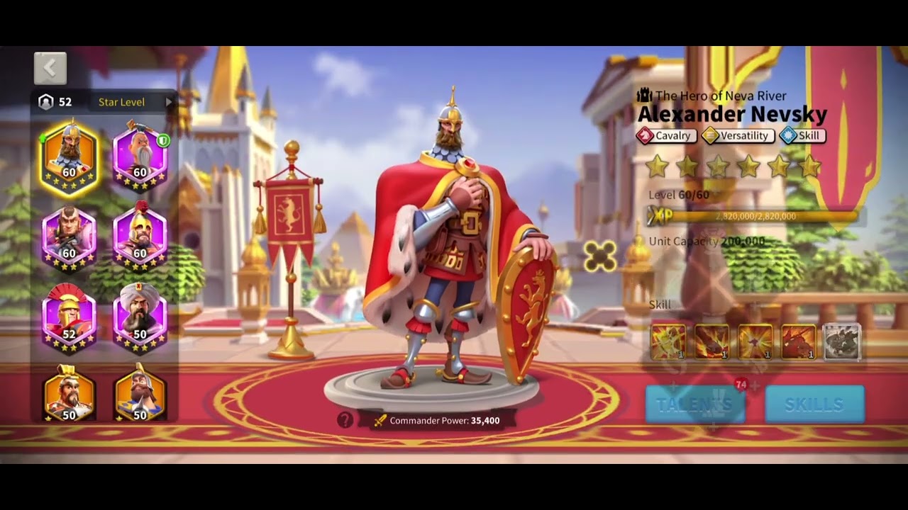 Spinning and Expertising Nevsky: 3262 KVK3 First Cavalry Wheel [Rise of Kingdom]