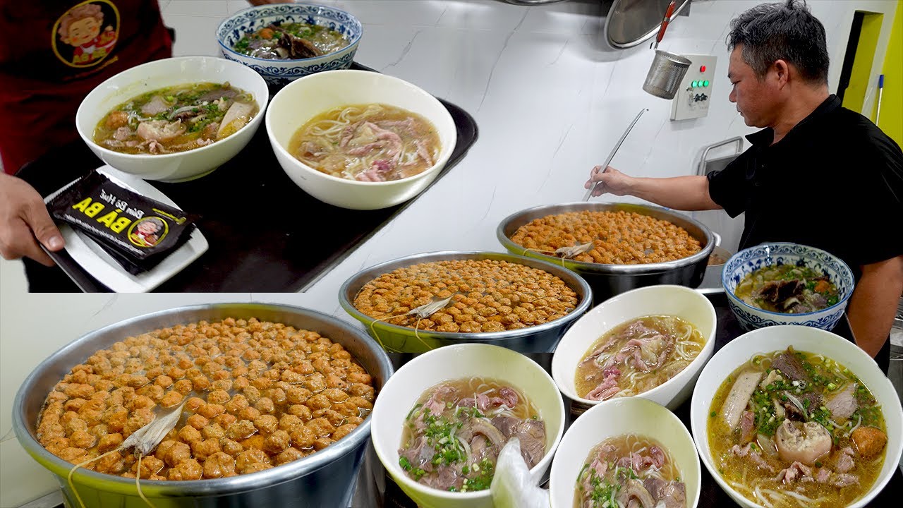 Bún Bò Huế Bà Ba | Quy Trình Nấu 1000 Lít Nước Lèo hơn 50 nhân viên bán Không kịp khách ở Sài Gòn
