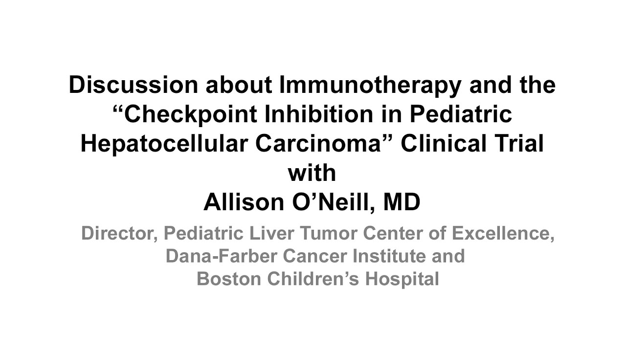 Checkpoint inhibition clinical trial - Discussion with Dr. Allison O'Neill