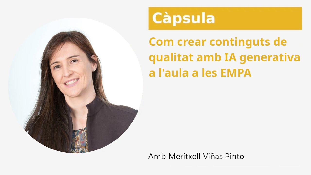 Com crear continguts de qualitat amb IA generativa a l'aula a les EMPA