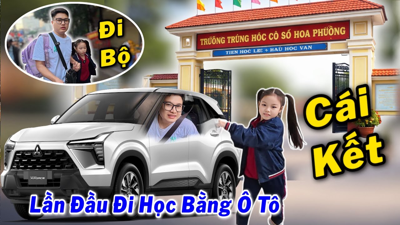 Lần Đầu Tiên Quỳnh Nhi Được Bố Đưa Đi Học Bằng Ô Tô