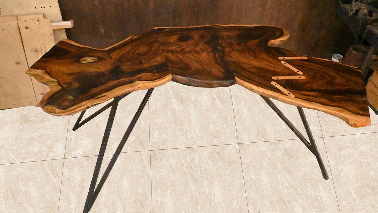 Unique Live Edge Wood Table Build from Old Tree Stump