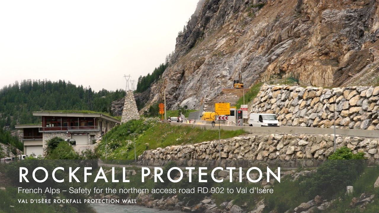 Rockfall protection wall Val d'Isère - Secugrid® geogrid solution