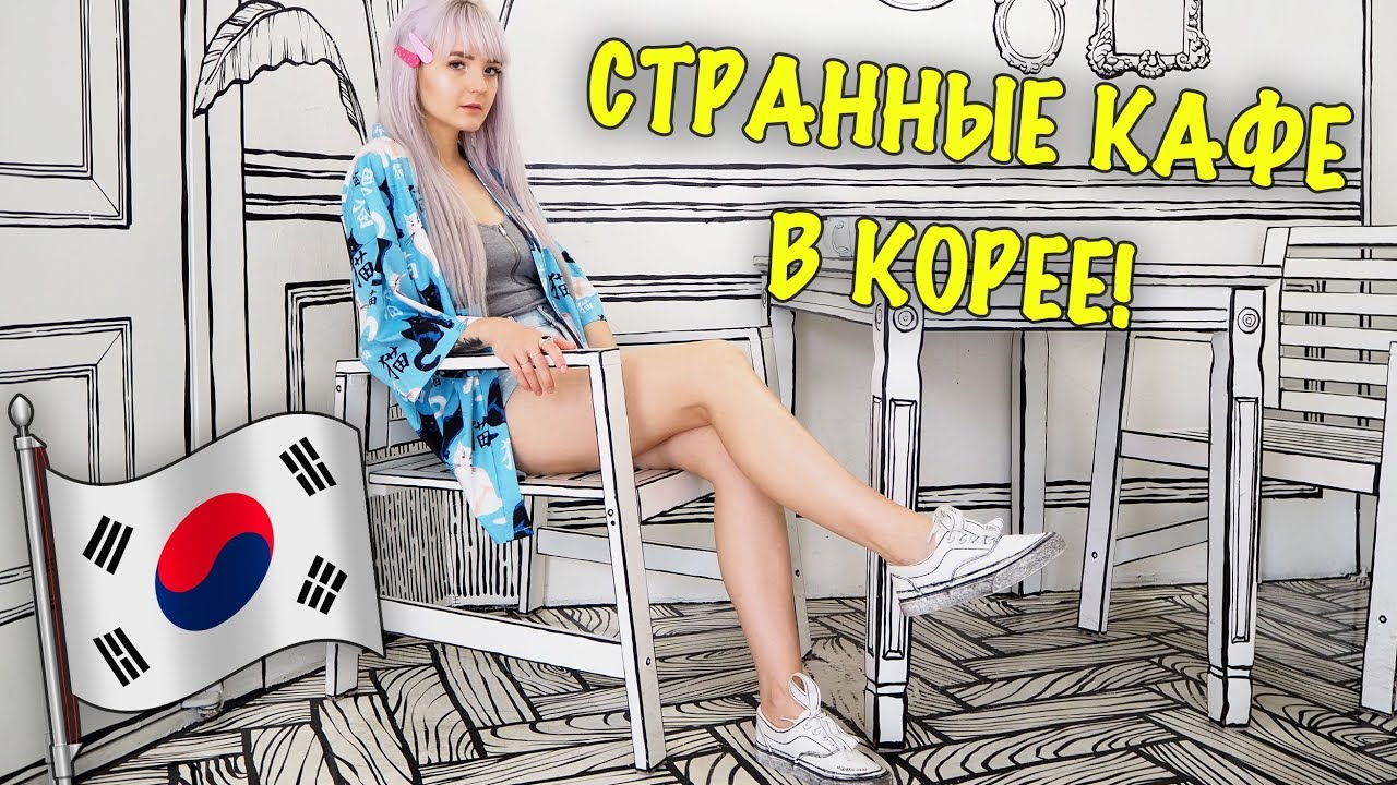 САМЫЕ СТРАННЫЕ КАФЕ В КОРЕЕ! Кафе РАСКРАСКА, Кафе с ЕНОТАМИ, Кафе с КАКАШКАМИ?!