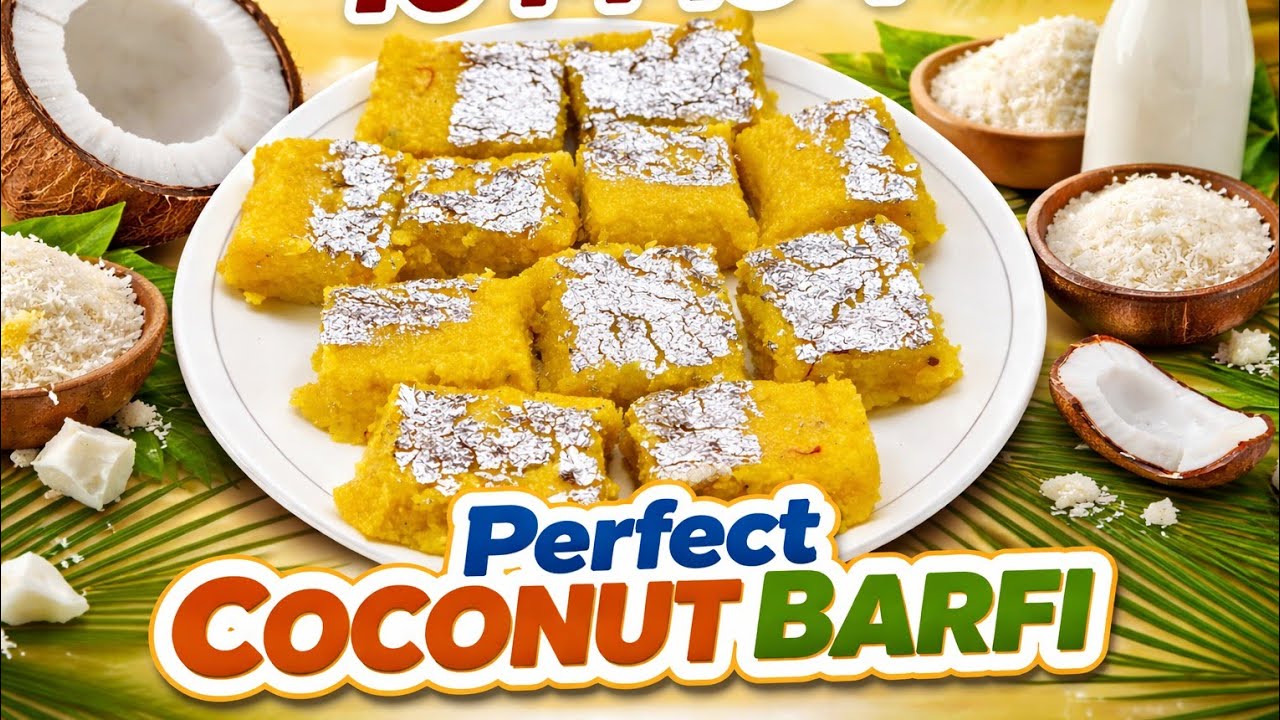 Coconut Barfi Recipe |बिना चाशनी 10 मिनट में नारियल की बर्फी बनाने का आसान तरीका| Soft & Tasty Barfi