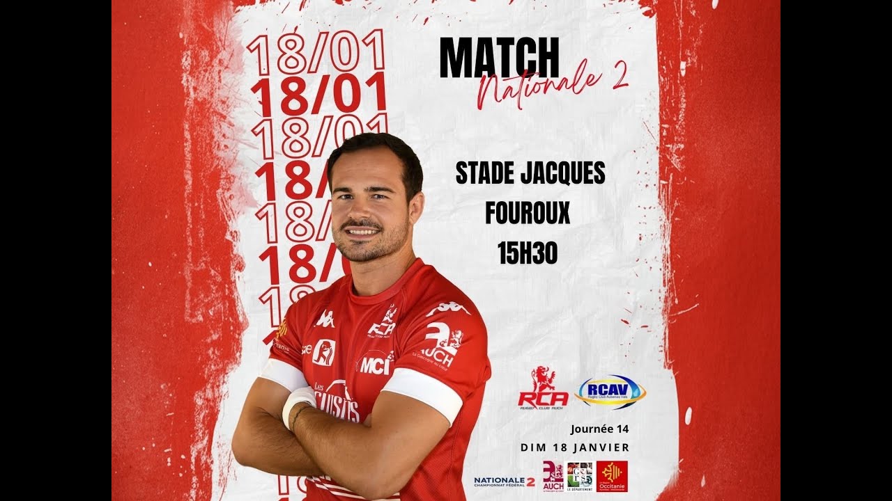 RC AUCH vs RC AUBENAS  (14 eme journée - NATIONALE 2)