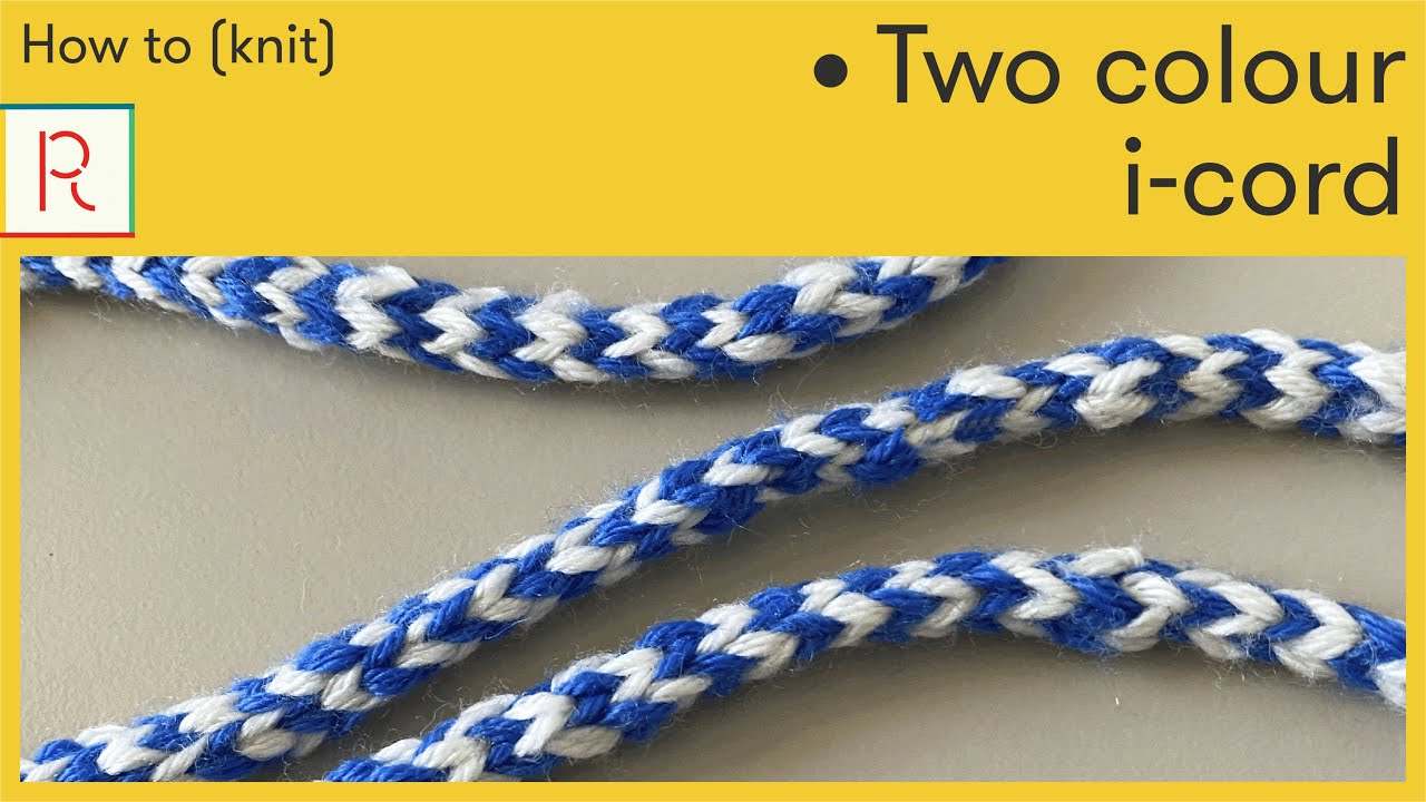 How to knit two colour i-cord