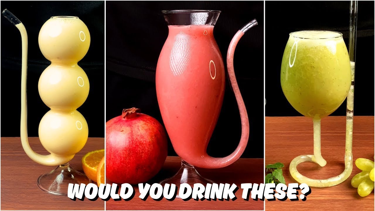 10 Satisfying Fruit Drinks & Milkshakes | Cutting, Blending & Pouring ASMR