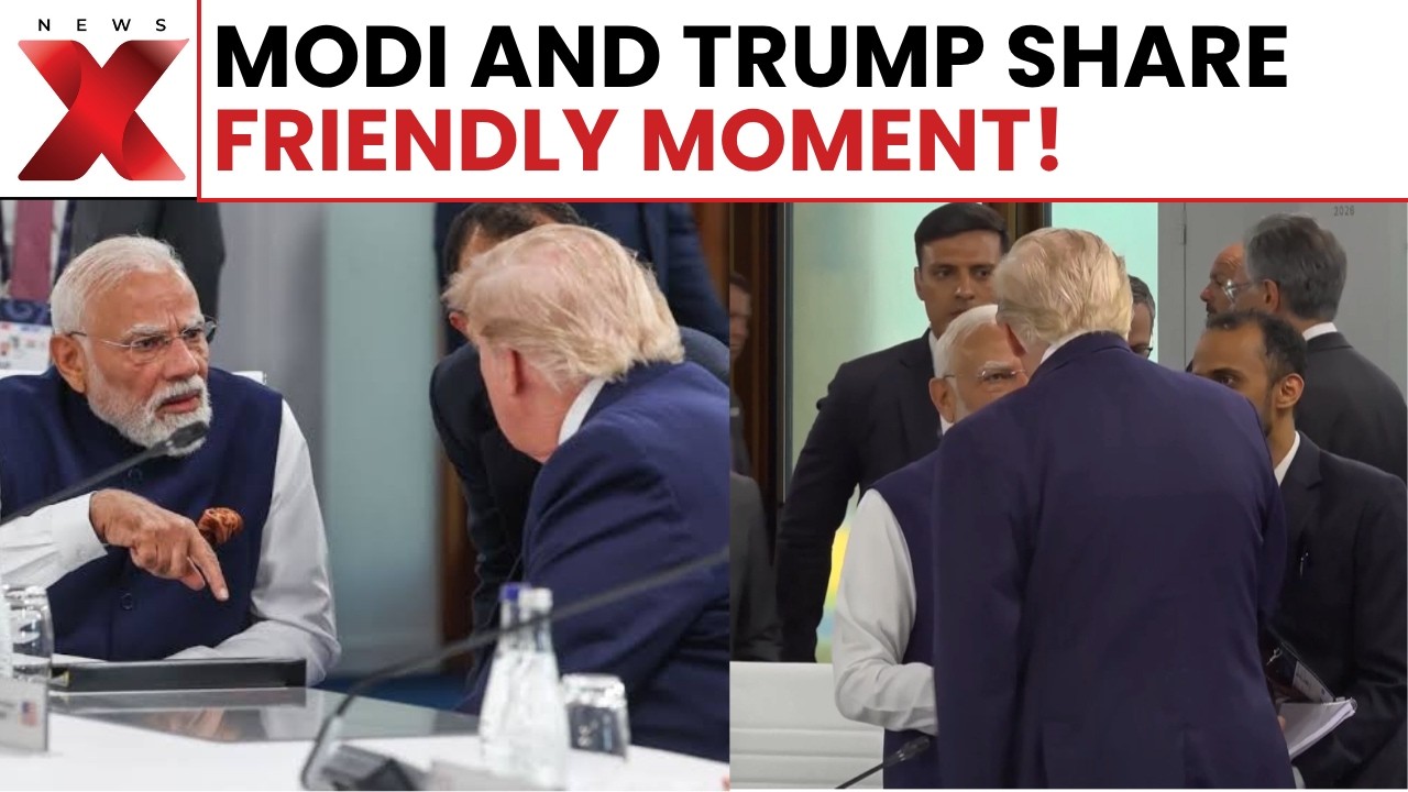 Cameras Capture Modi and Trump Exchanging Handshake Before Taking Seats Together! | G7 Summit