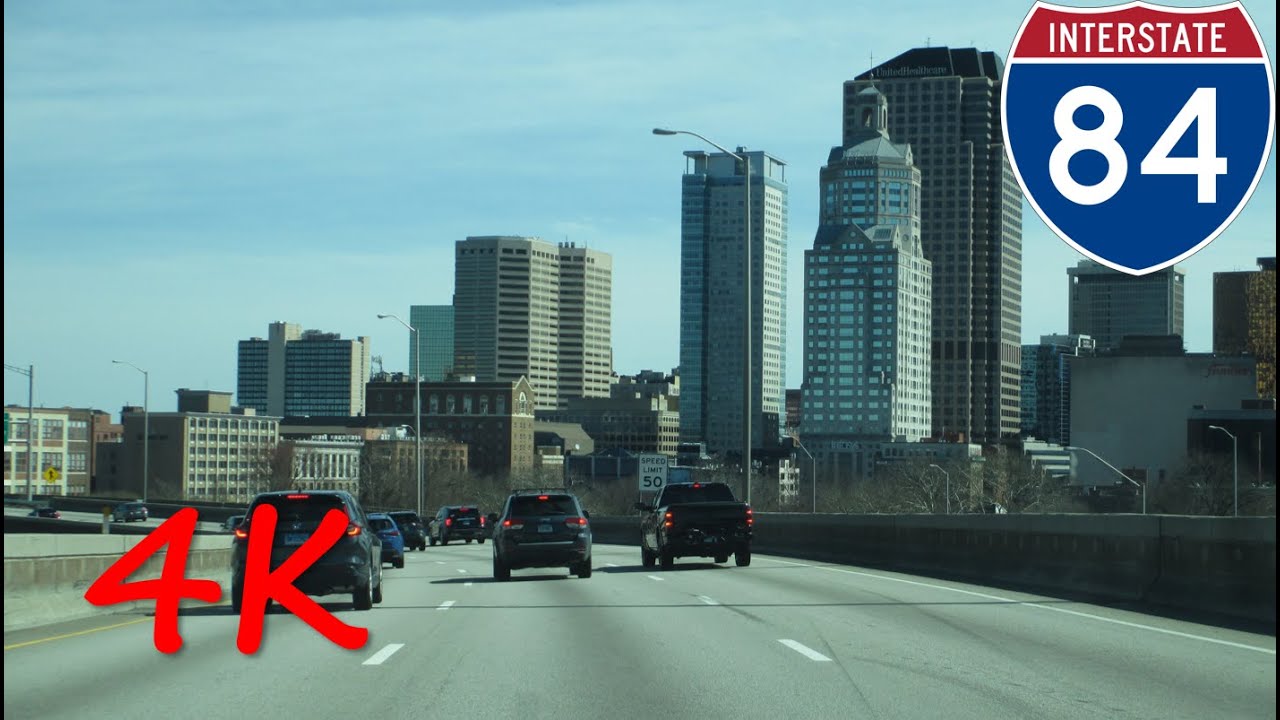 ⁴ᴷ Interstate 84 (Hartford, CT to Waterbury, CT) eastbound [4K VIDEO]
