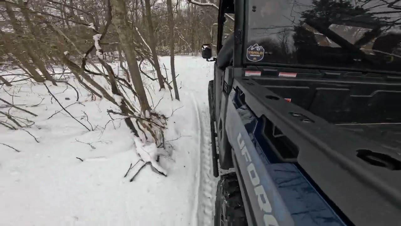 CF Moto Uforce 1000 first snow ride.