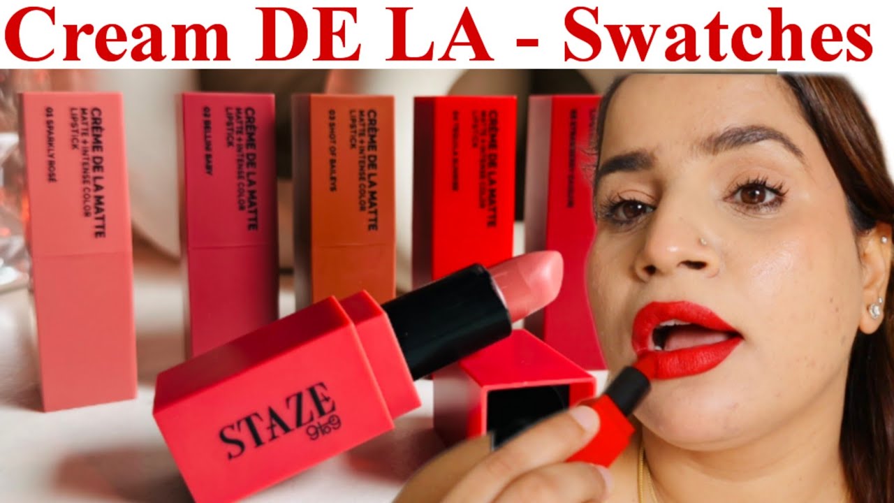 Staze 9to9 Cream de la Lipsticks Swatches | Dupes of MAC, Charlotte tilbury Estee, Bobby brown