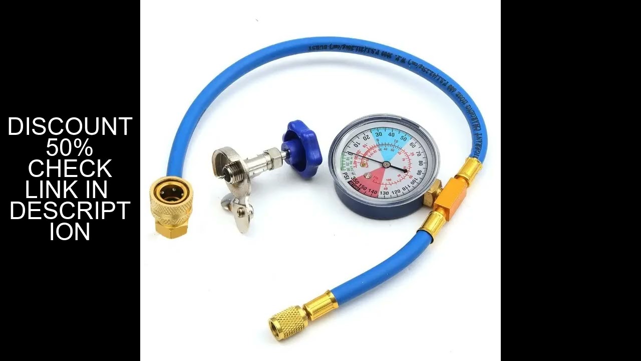 Car Air Conditioning R134A Refrigerant Recharge Measuring Hose with Pressure Gauge Pressure Gauge Me