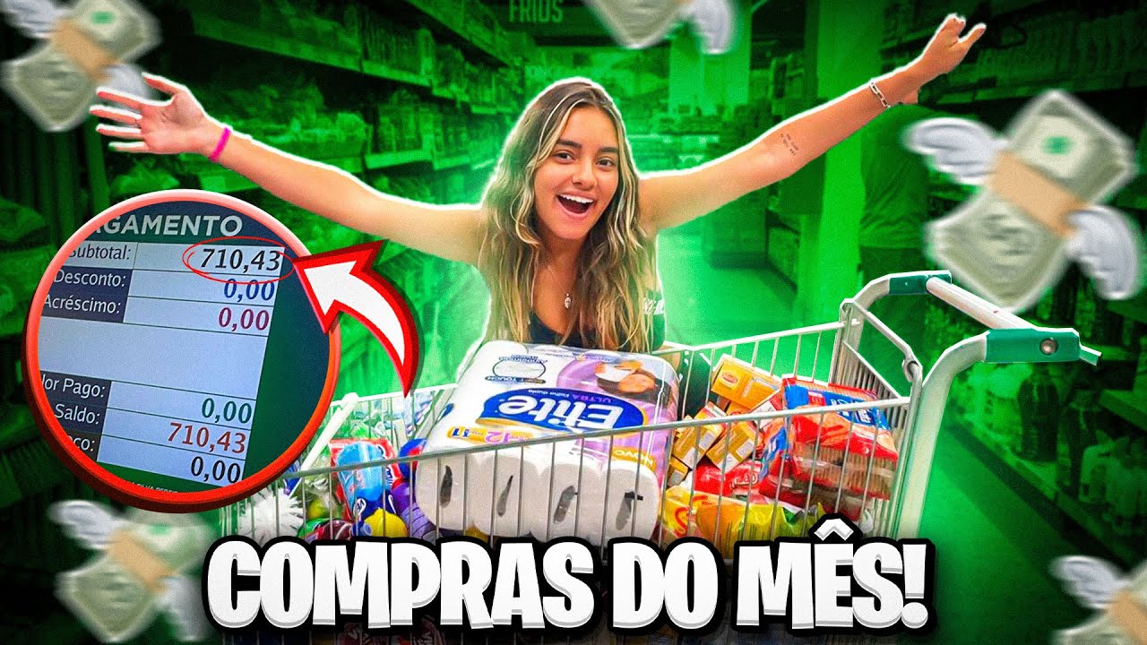 COMPRAS DO MÊS NO MERCADO! QUANTO GASTEI?