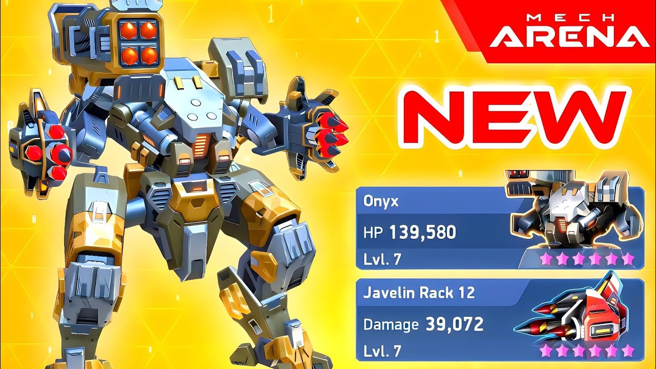 New Mech - Onyx | New Weapon - Javelin Rack 12 | Mech Arena