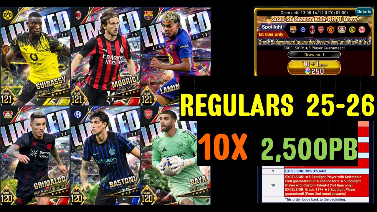 EFCS【eFootball™ ウイコレ CHAMPION SQUADS】10X 2,500PB New Regulars 2025-26 Season! : EP021