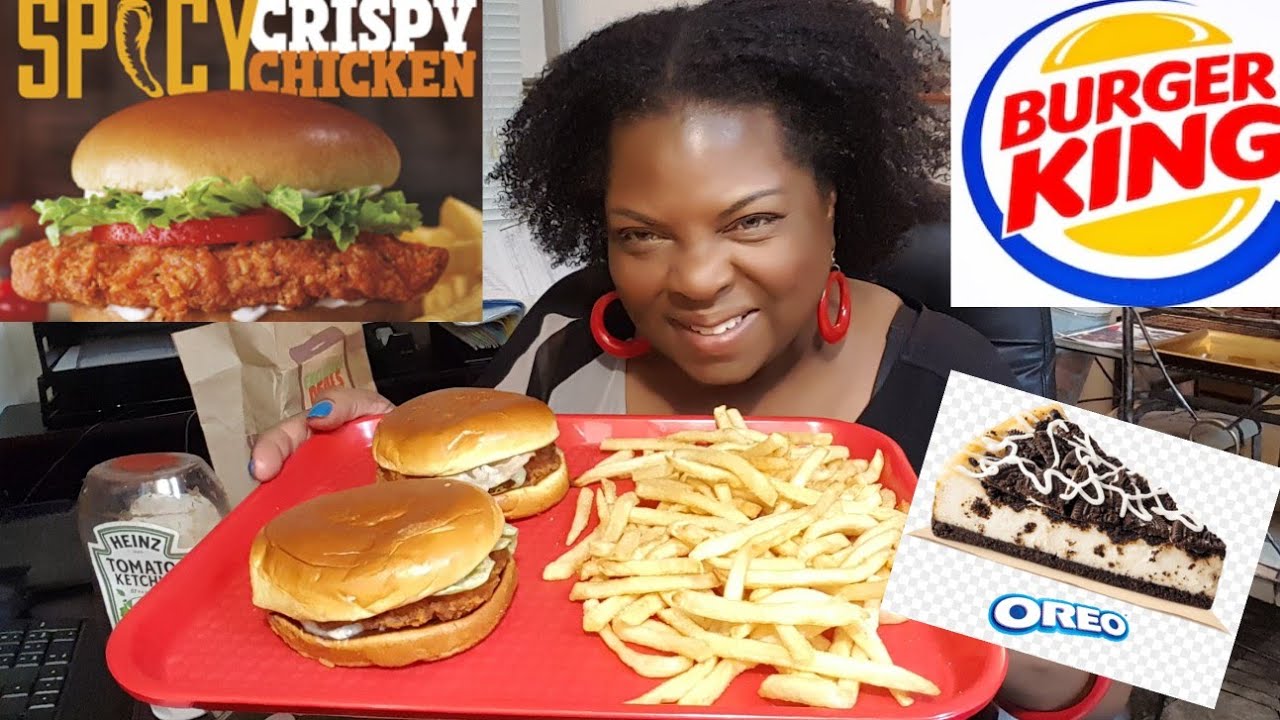 Mukbang/Burger King Spicy Chicken Sandwiches & Oreo Cheesecake(I sing at end) Ode to Oreo!