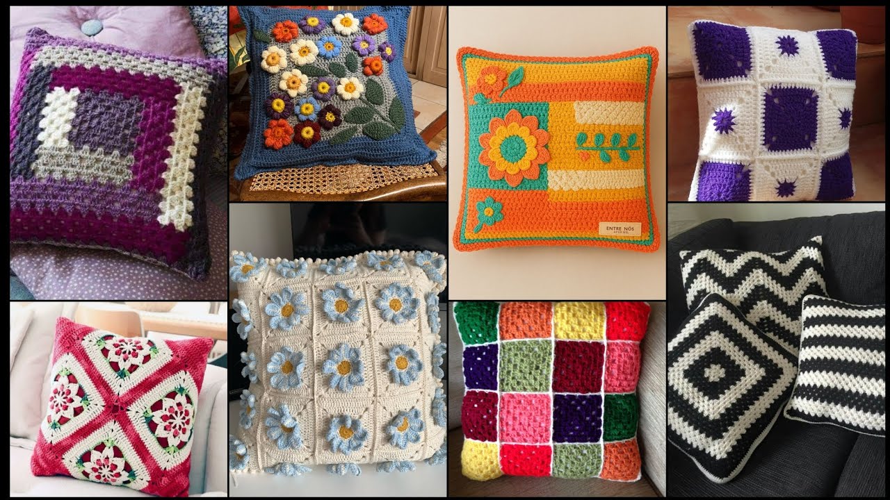 Nicely demanding outstanding crochet pattern of handmade cushion covers designs ideas 