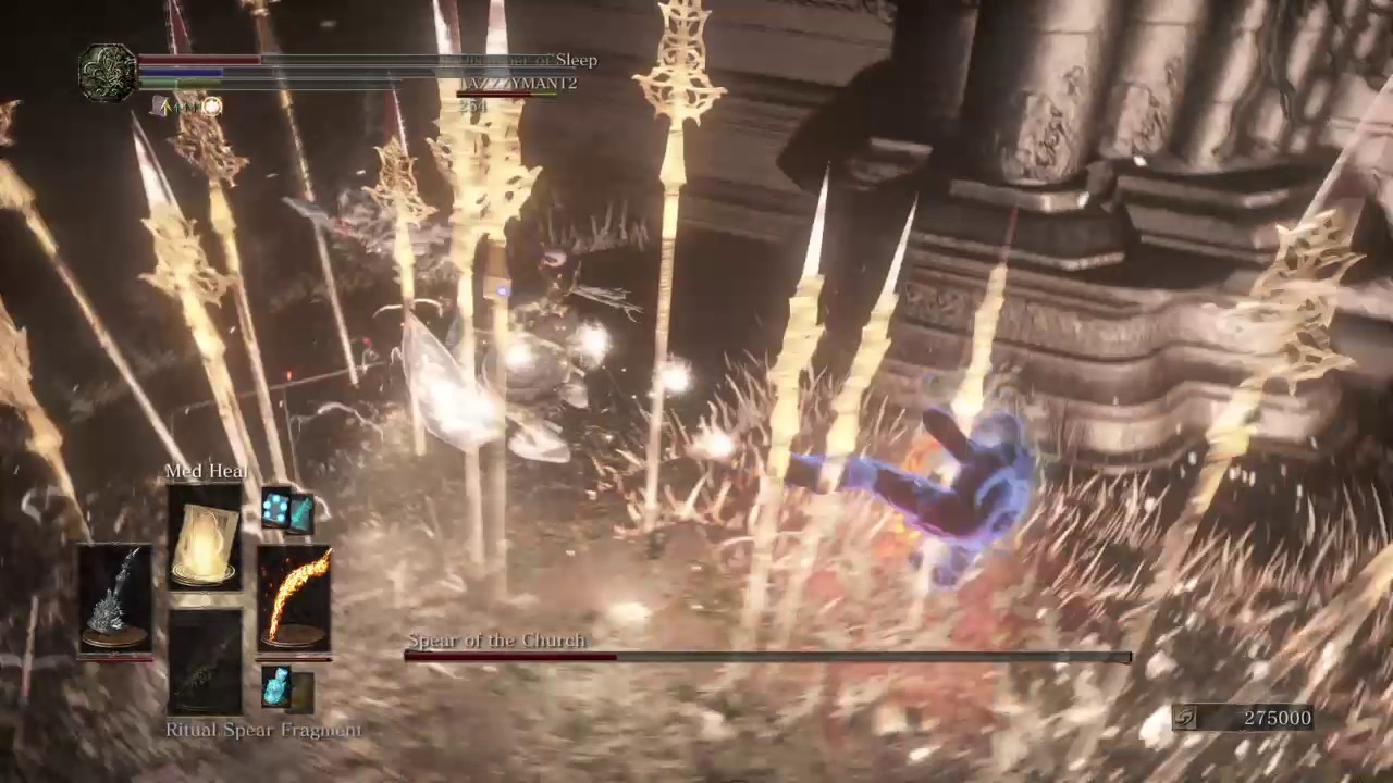 DARK SOULS 3: Caster Spear of the Church 1 vs 4 PVP