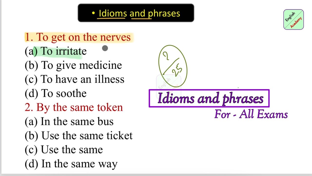 Idioms and Phrases 6- ,for all competitive advance English academy by Deepak KR #SSC #MTS #Navy army