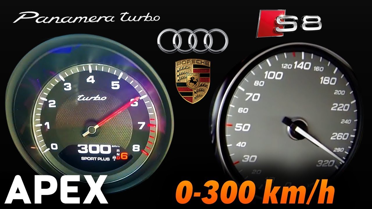 2018 Audi S8 Plus vs. Porsche Panamera Turbo - Acceleration Sound 0-100, 0-300 km/h | APEX