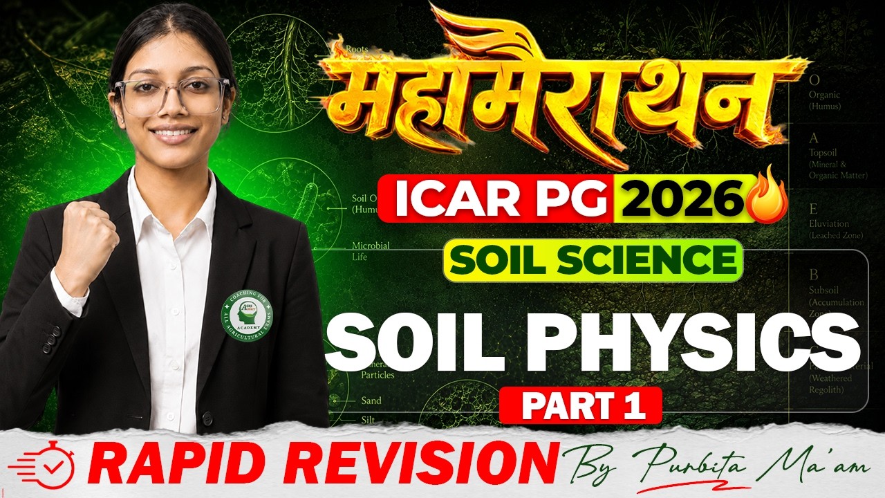 ICAR PG 2026: Soil Physics (Part-1) MAHAMARATHON 🔥| Rapid Revision by Purbita Ma'am