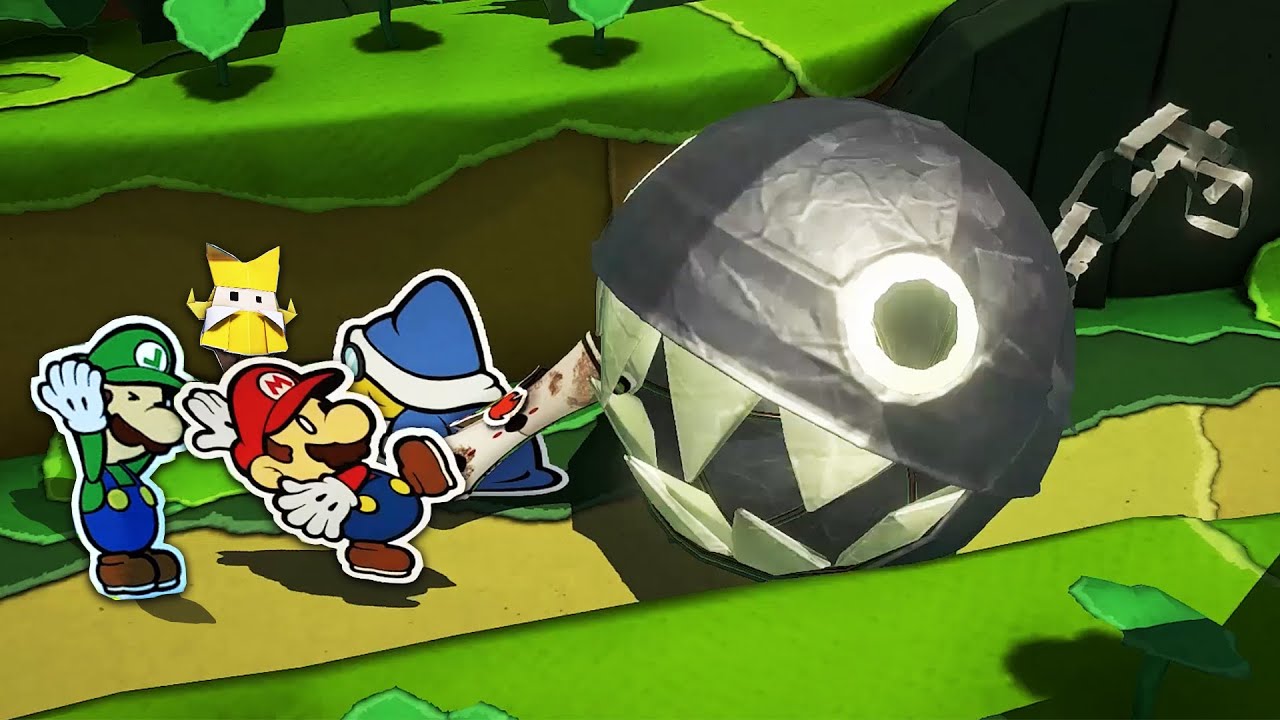 Escaping Macho Chain Chomp - Paper Mario The Origami King