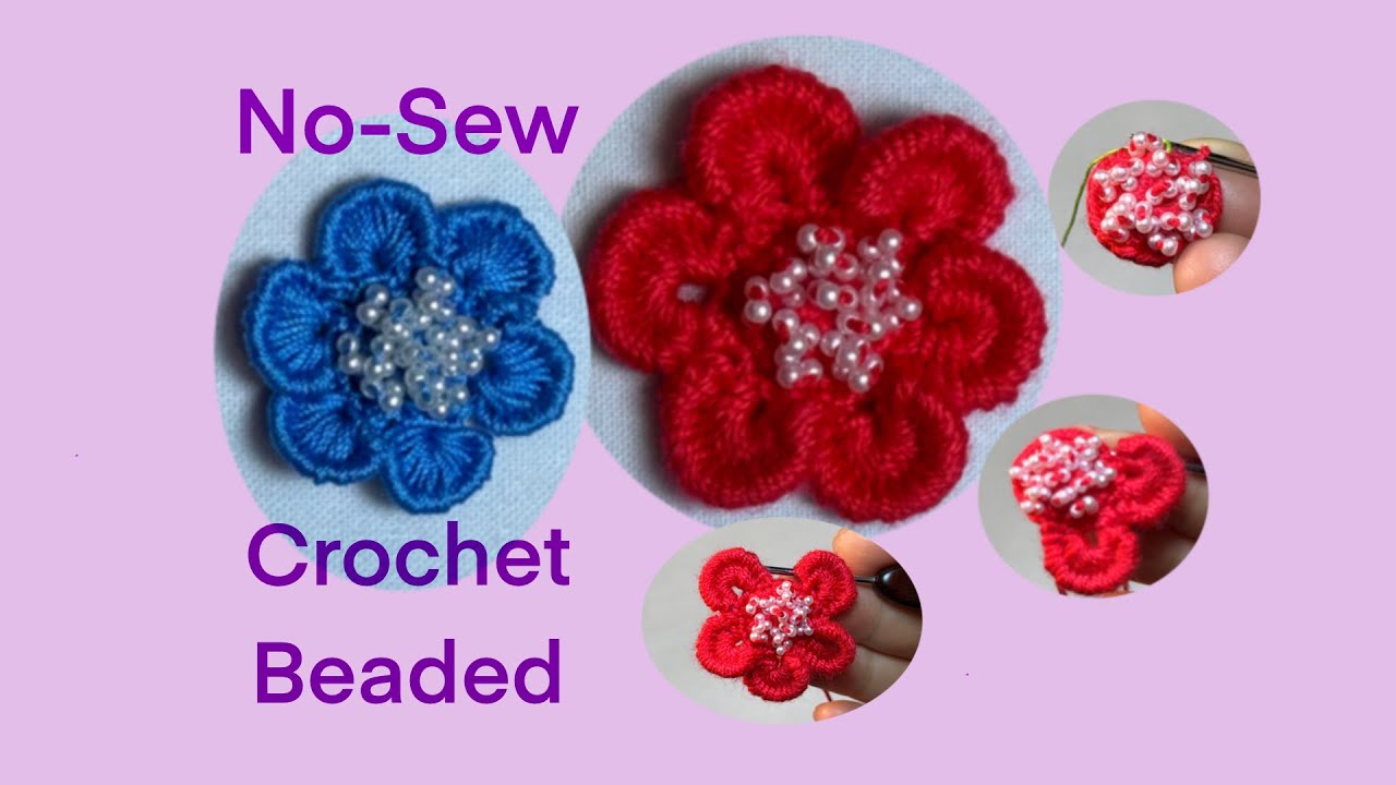 No-Sew Bead Crochet: Step-by-Step Flower Pattern /Author's Design