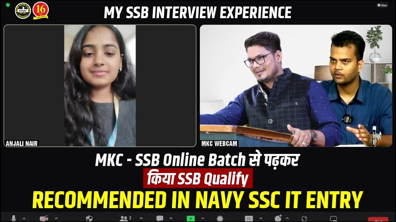 SSB Interview Qualified Student | Navy SSC IT Officer SSB | Interview of Anjali Nair | MKC SSB