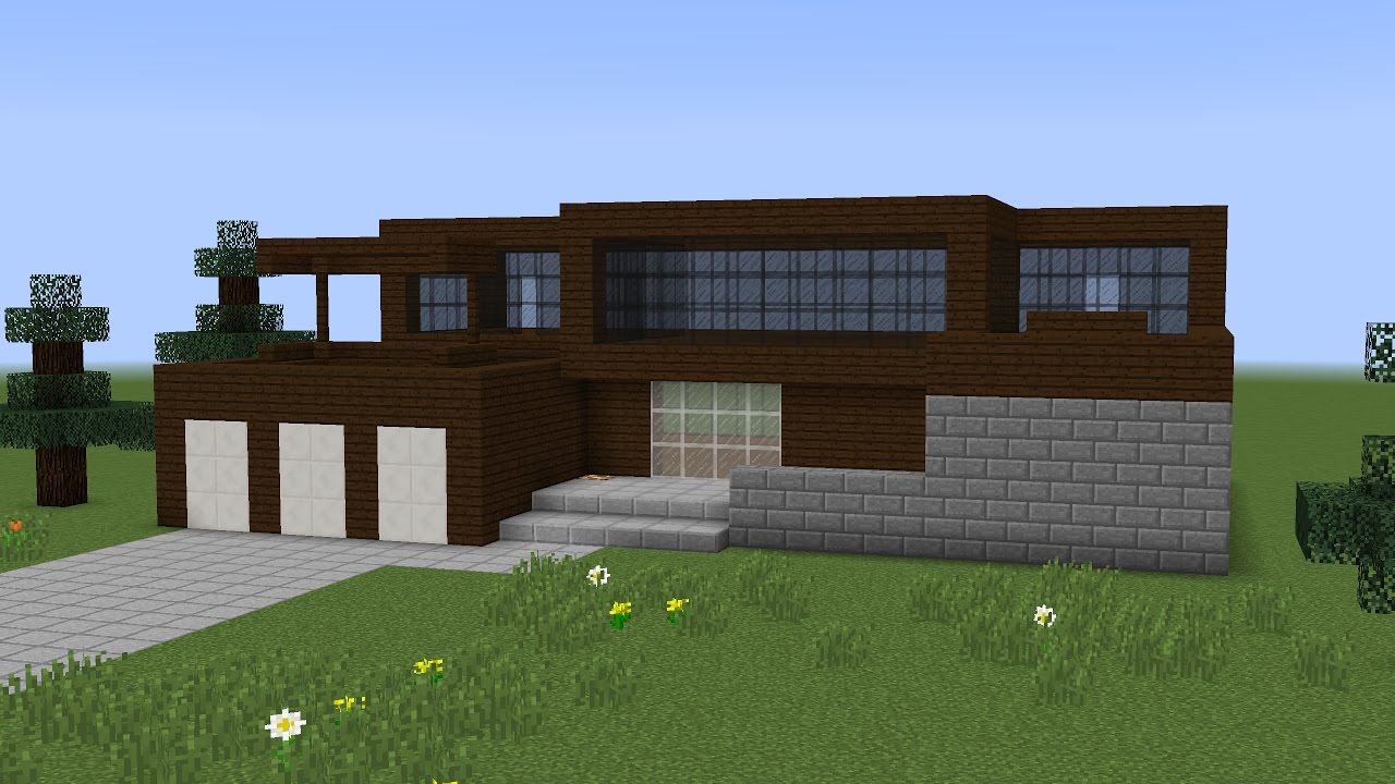 Minecraft - How to build a modern house 6