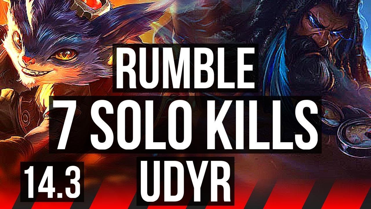 RUMBLE vs UDYR (TOP) | 7 solo kills | KR Master | 14.3