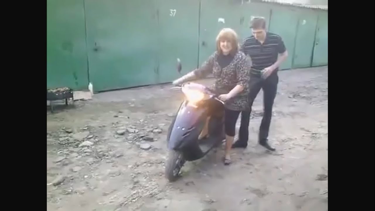 Drunk girl and scooter | Funny Video Russia - Fail 2015