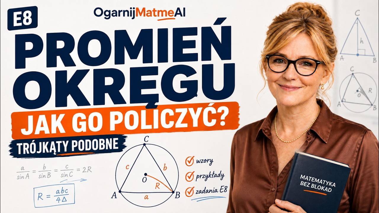 Promień okręgu opisanego nie musi być trudny.