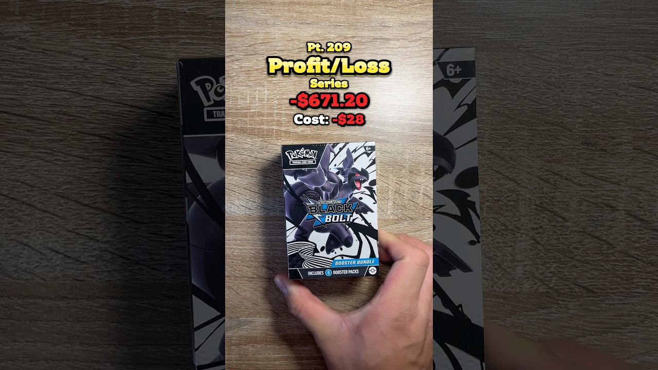 Channel Profit/Loss Series! (Pt. 209) Black Bolt Booster Bundle Pack Opening #shorts