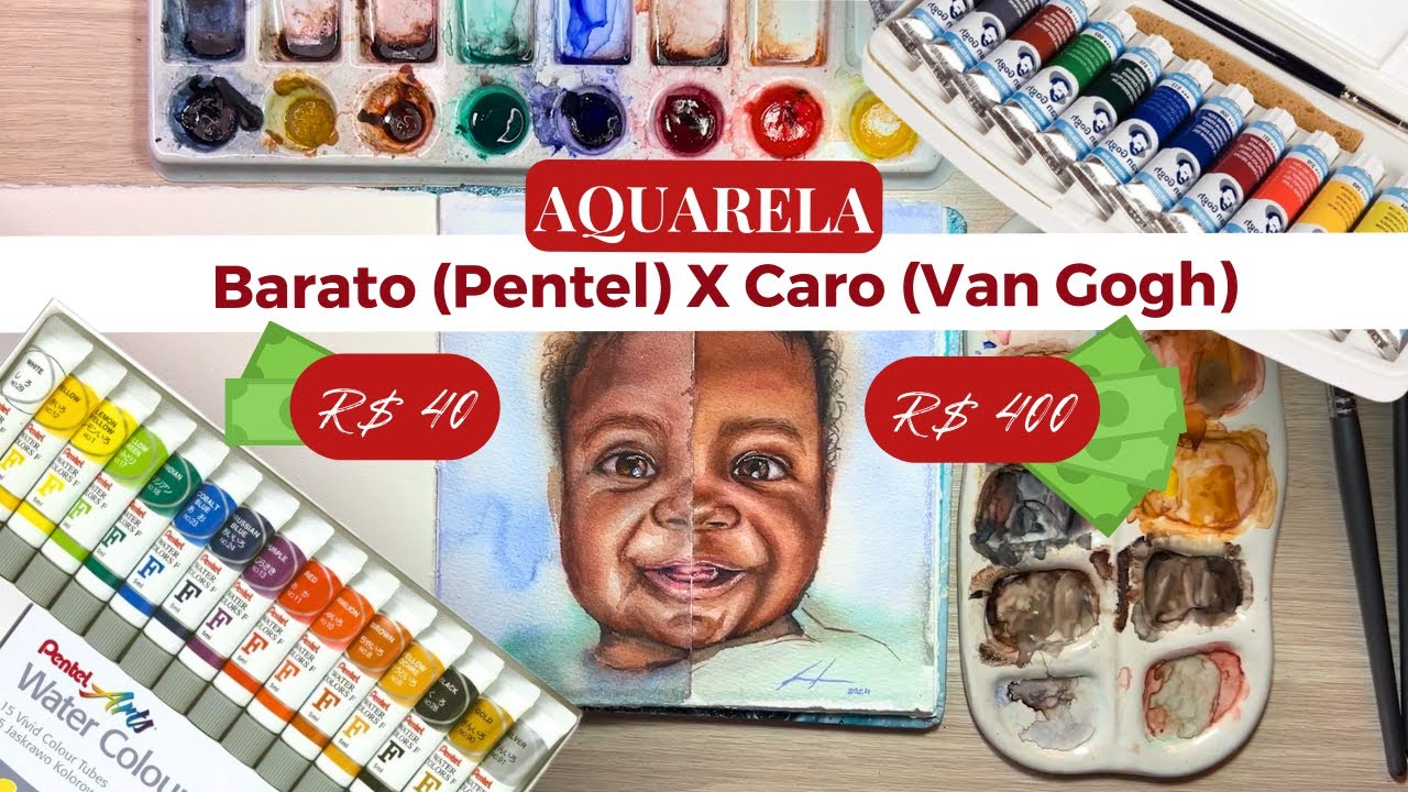 COMPARANDO AQUARELA PENTEL X VAN GOGH | Sofia Campos