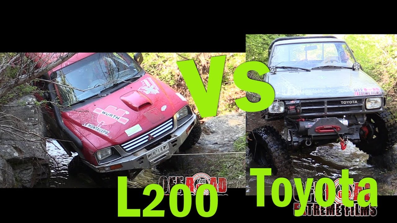 Mitsubishi L200 Vs Toyota Pickup Hilux extreme off road obstacles