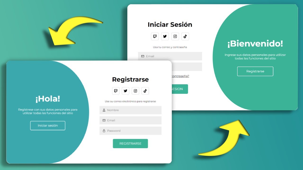 Formulario de Inicio de Sesión y Registro Usando HTML, CSS y JS