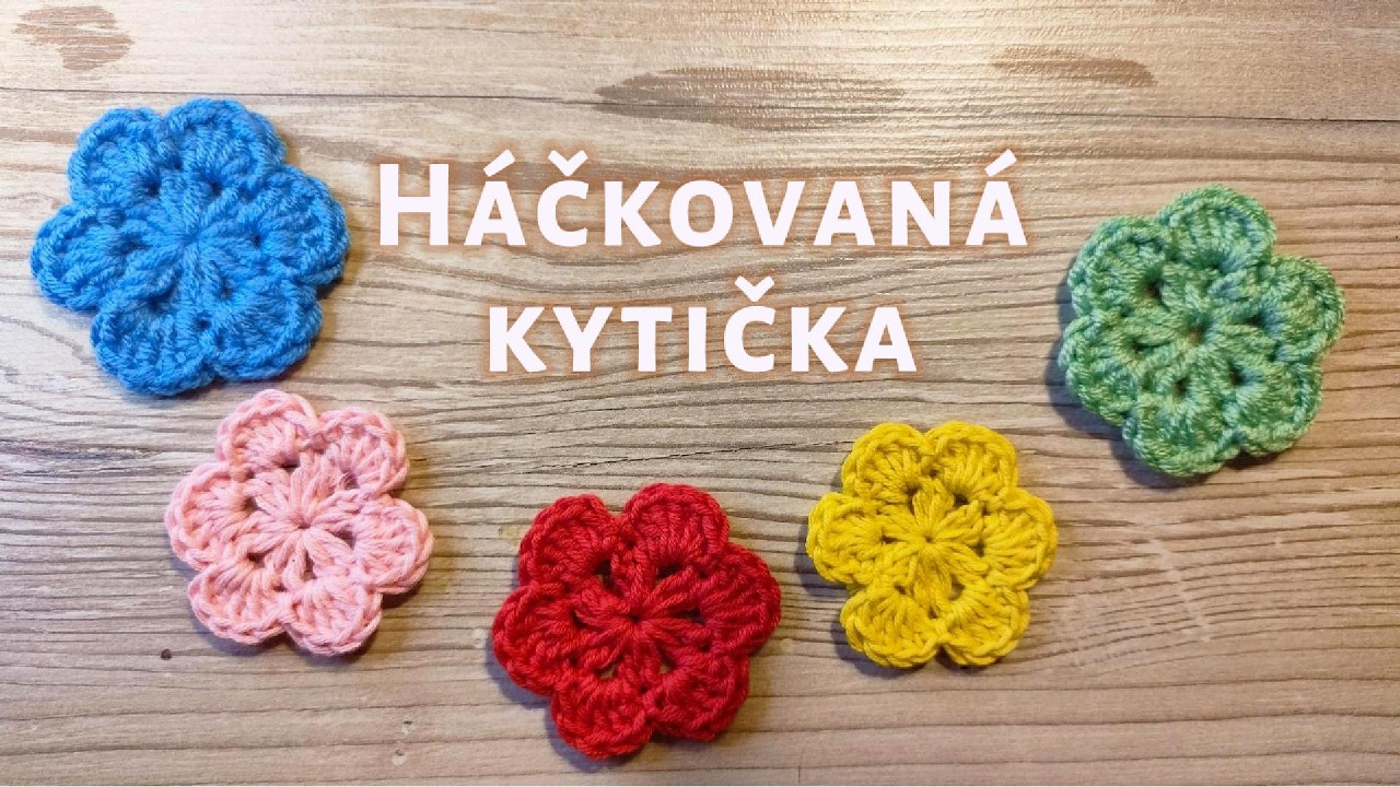 Háčkovaná kytička 🩷💛háčkujeme krok za krokem v doprovodu klidného piana